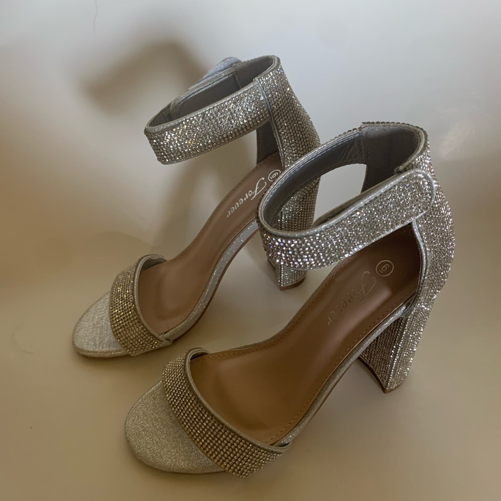 Rhinestone size 6 heels